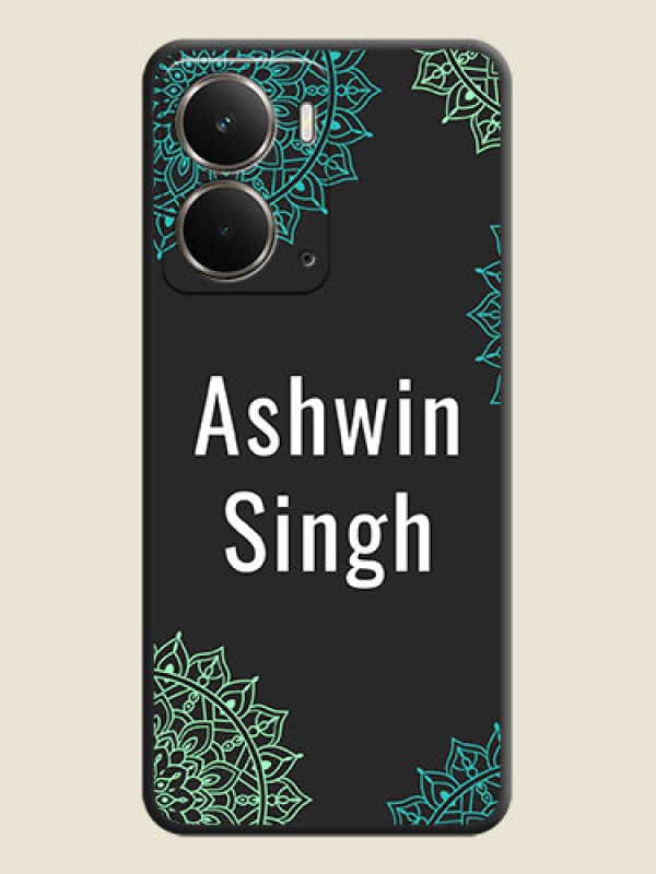 Custom Your Name with Floral Design On Space Black Custom Soft Matte Mobile Back Cover - Realme P3 5G
