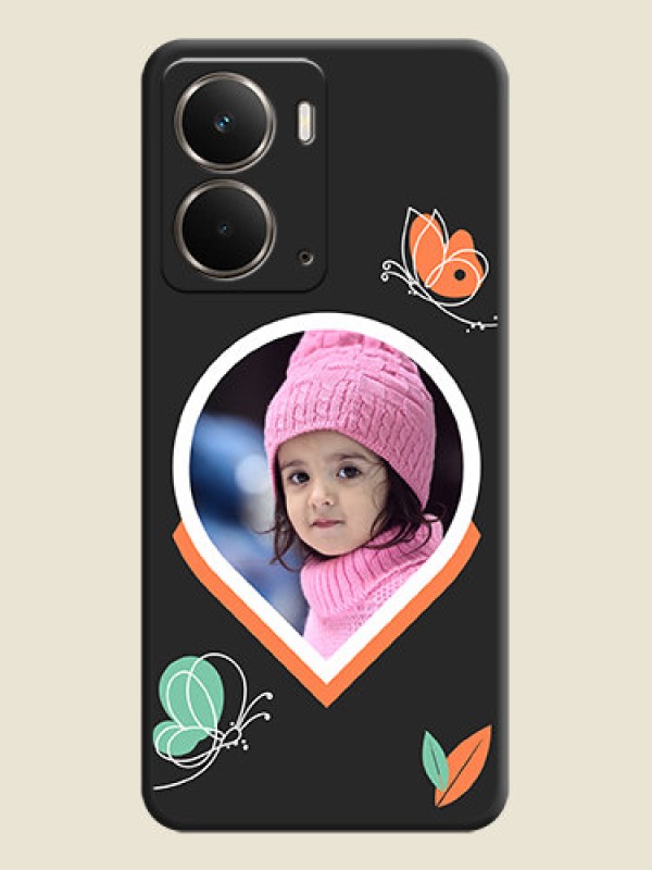 Custom Upload Pic With Simple Butterly Design On Space Black Custom Soft Matte Mobile Back Cover - Realme P3 5G