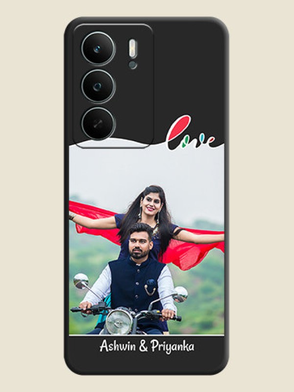 Custom Fall in Love Pattern with Picture on Photo On Space Black Custom Soft Matte Mobile Back Cover - Realme P3 Lite 5G
