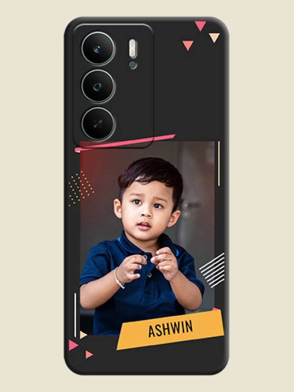 Custom Photo Frame with Triangle Small Dots on Photo On Space Black Custom Soft Matte Mobile Back Cover - Realme P3 Lite 5G