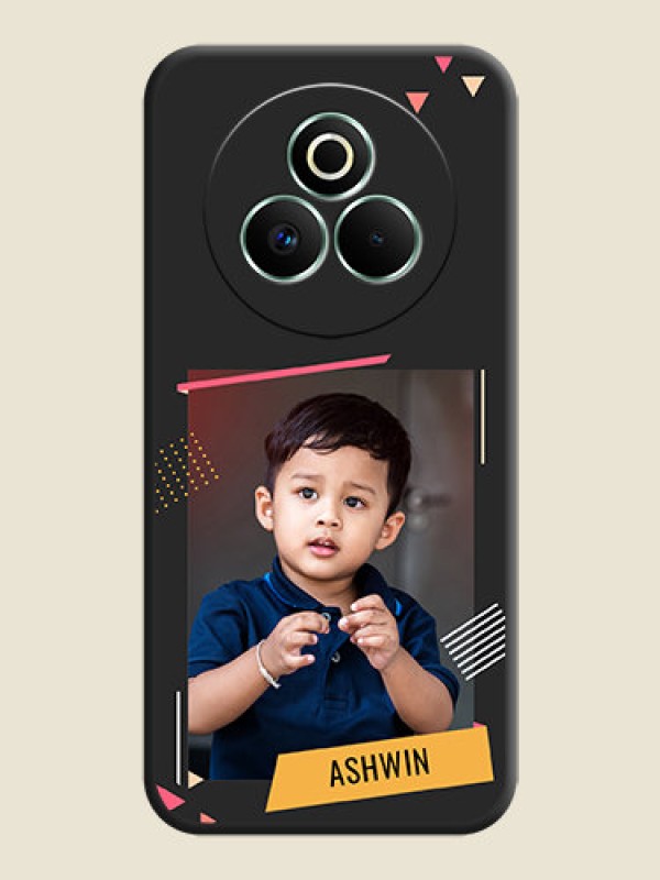 Custom Photo Frame with Triangle Small Dots on Photo On Space Black Custom Soft Matte Mobile Back Cover - Realme P3 Pro 5G