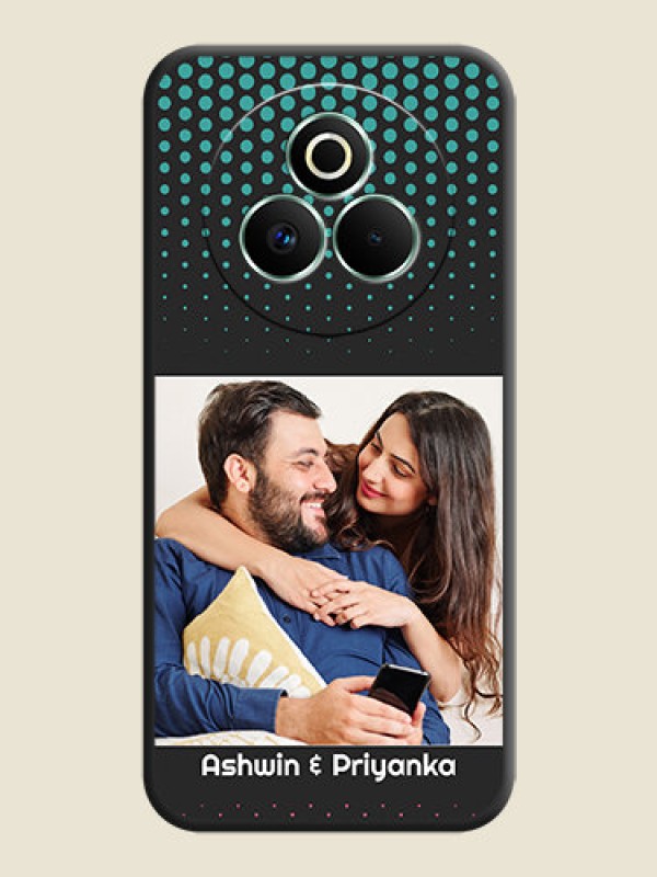 Custom Faded Dots with Grunge Photo Frame and Text On Space Black Custom Soft Matte Mobile Back Cover - Realme P3 Pro 5G