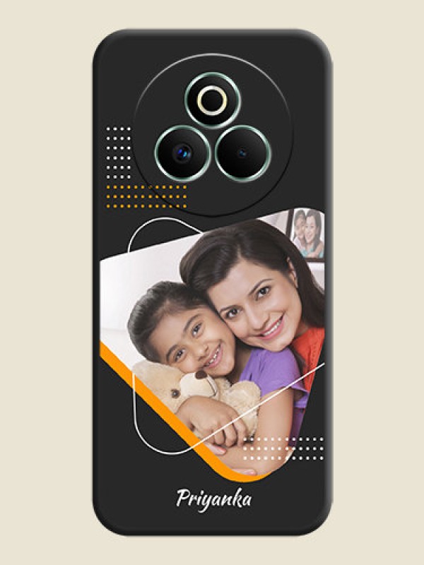 Custom Yellow Triangle on Photo On Space Black Custom Soft Matte Mobile Back Cover - Realme P3 Pro 5G