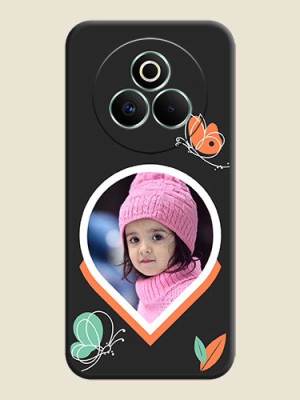 Custom Upload Pic With Simple Butterly Design On Space Black Custom Soft Matte Mobile Back Cover - Realme P3 Pro 5G