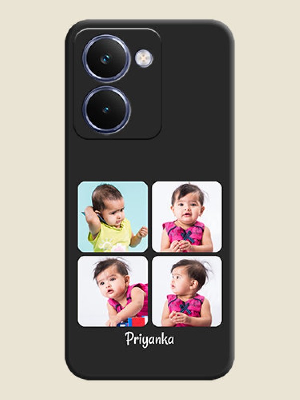 Custom Floral Art with 6 Image Holder on Photo On Space Black Custom Soft Matte Mobile Back Cover - Realme P3 Ultra 5G