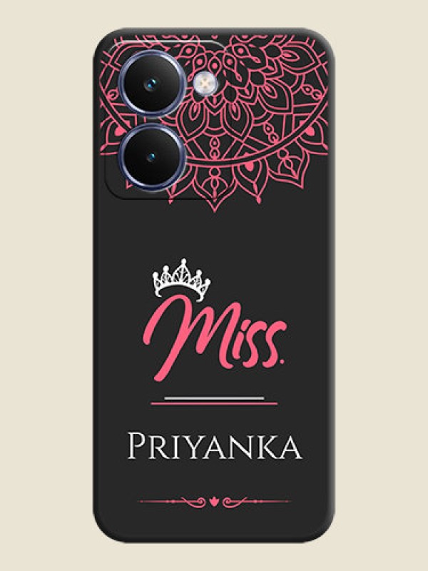 Custom Mrs Name with Floral Design On Space Black Custom Soft Matte Mobile Back Cover - Realme P3 Ultra 5G