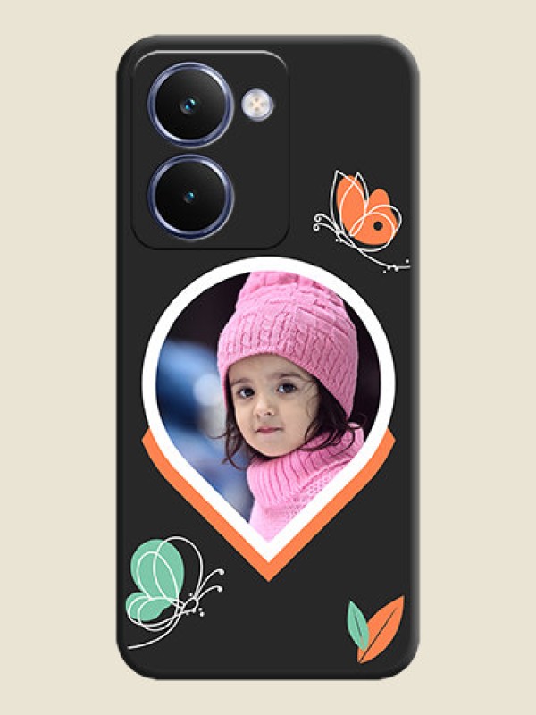 Custom Upload Pic With Simple Butterly Design On Space Black Custom Soft Matte Mobile Back Cover - Realme P3 Ultra 5G