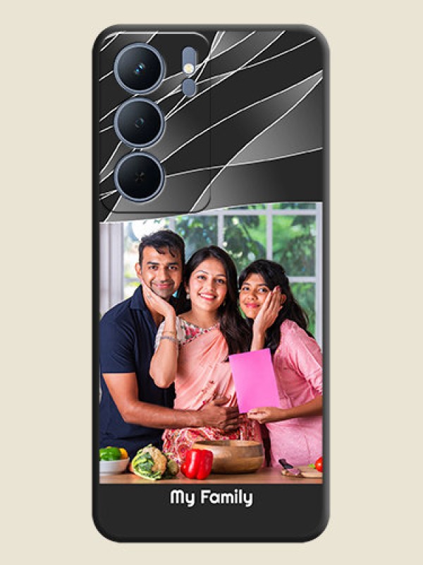 Custom Mixed Wave Lines on Photo On Space Black Custom Soft Matte Mobile Back Cover - Realme P3x 5G