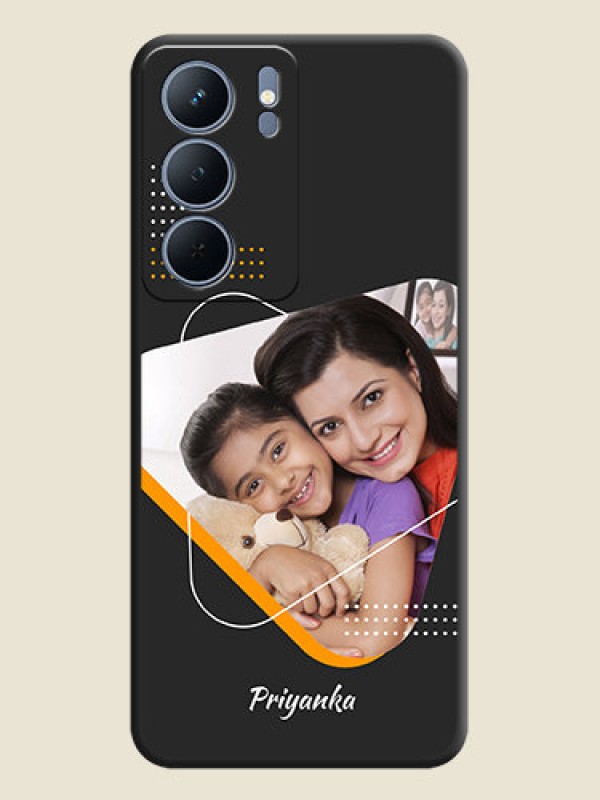 Custom Yellow Triangle on Photo On Space Black Custom Soft Matte Mobile Back Cover - Realme P3x 5G
