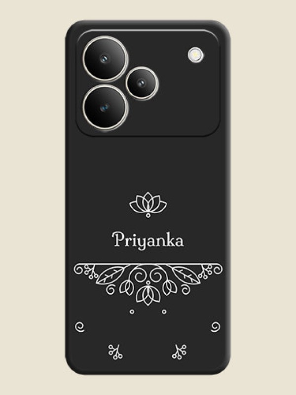 Custom Lotus Garden Custom Text On Space Black Custom Soft Matte Mobile Back Cover - Realme P4 5G