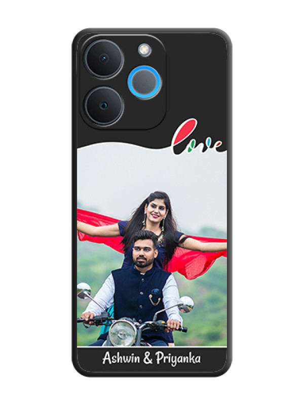 Custom Fall in Love Pattern with Picture on Photo On Space Black Custom Soft Matte Mobile Back Cover - Realme P4 Lite 4G