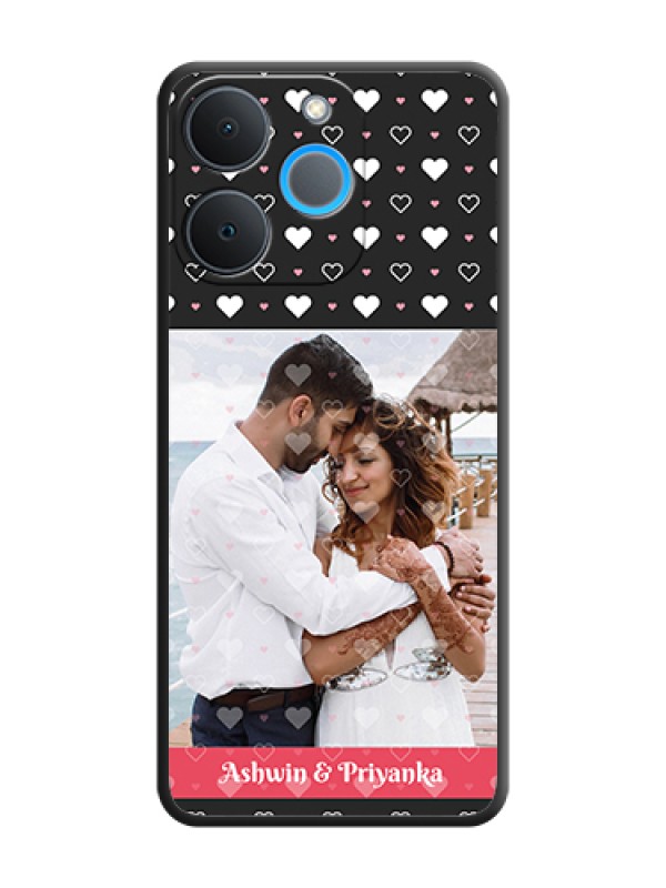 Custom White Color Love Symbols with Text Design on Photo On Space Black Custom Soft Matte Mobile Back Cover - Realme P4 Lite 4G
