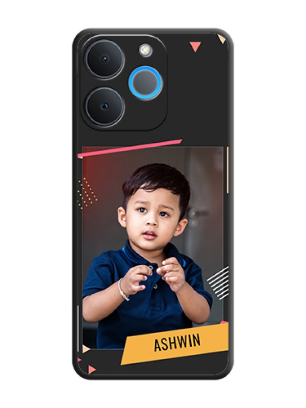 Custom Photo Frame with Triangle Small Dots on Photo On Space Black Custom Soft Matte Mobile Back Cover - Realme P4 Lite 4G