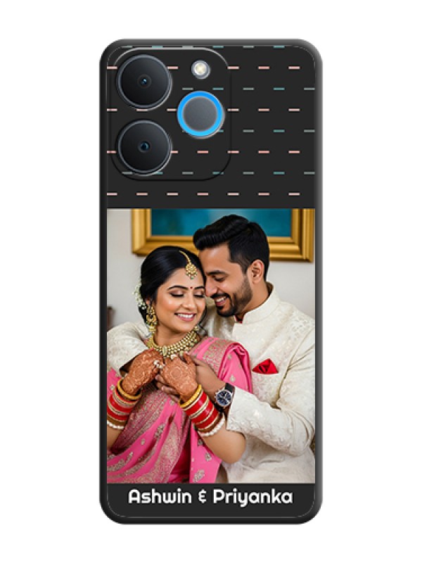 Custom Line Pattern Design with Text On Space Black Custom Soft Matte Mobile Back Cover - Realme P4 Lite 4G