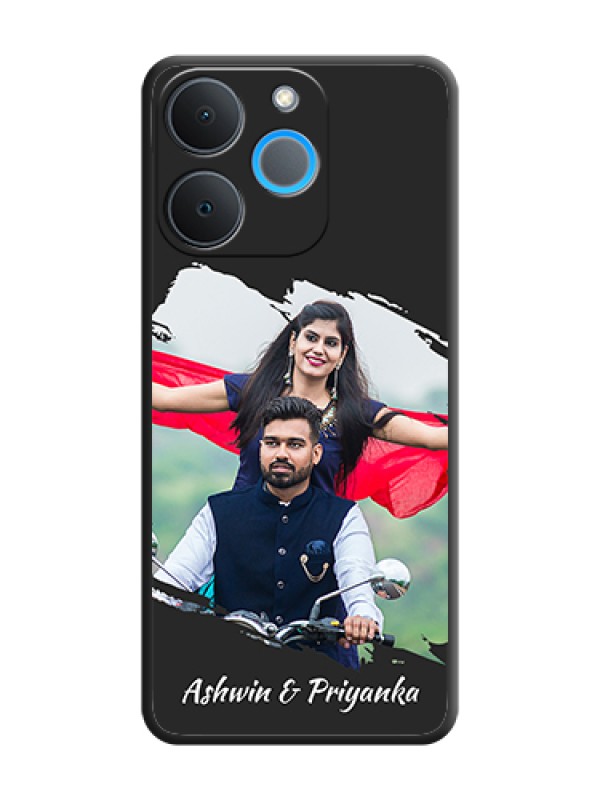 Custom Grunge Brush Strokes on Photo On Space Black Custom Soft Matte Mobile Back Cover - Realme P4 Lite 4G