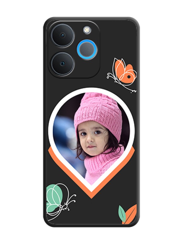 Custom Upload Pic With Simple Butterly Design On Space Black Custom Soft Matte Mobile Back Cover - Realme P4 Lite 4G