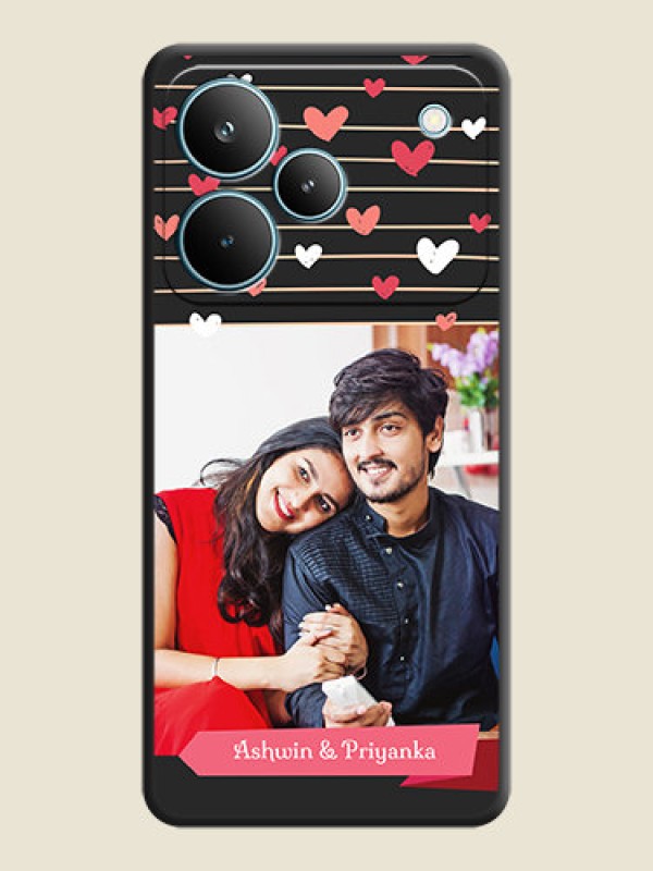 Custom Love Pattern with Name on Pink Ribbon on Photo On Space Black Custom Soft Matte Mobile Back Cover - Realme P4 Pro 5G