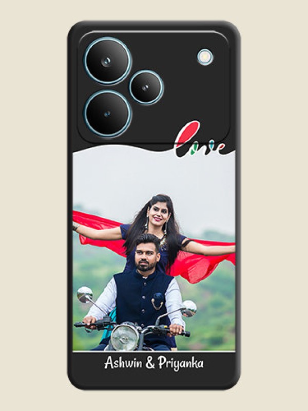 Custom Fall in Love Pattern with Picture on Photo On Space Black Custom Soft Matte Mobile Back Cover - Realme P4 Pro 5G