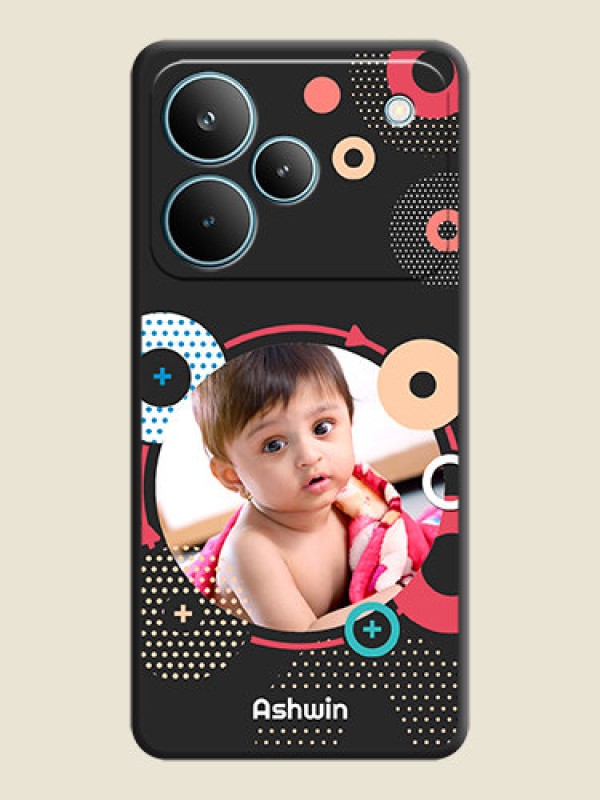Custom Multicoloured Round Image On Space Black Custom Soft Matte Mobile Back Cover - Realme P4 Pro 5G