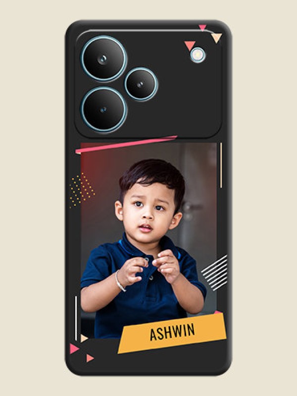 Custom Photo Frame with Triangle Small Dots on Photo On Space Black Custom Soft Matte Mobile Back Cover - Realme P4 Pro 5G