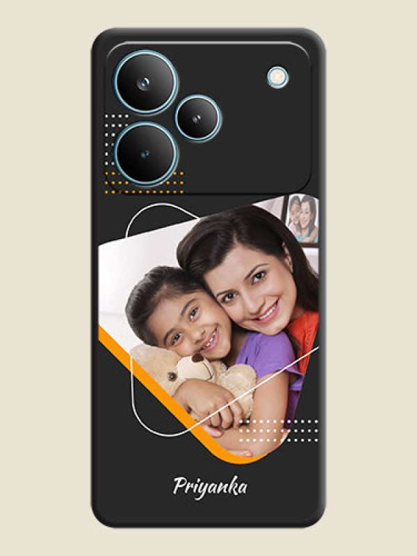 Custom Yellow Triangle on Photo On Space Black Custom Soft Matte Mobile Back Cover - Realme P4 Pro 5G