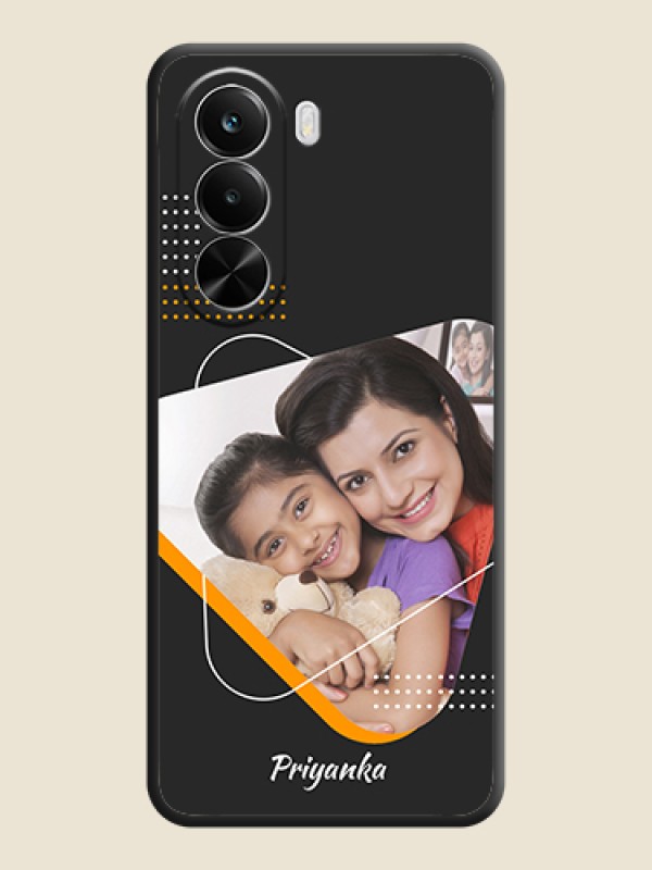 Custom Yellow Triangle on Photo On Space Black Custom Soft Matte Mobile Back Cover - Realme P4X 5G