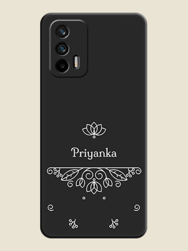 Custom Lotus Garden Custom Text On Space Black Personalized Soft Matte Phone Covers -Realme X7 Max 5G