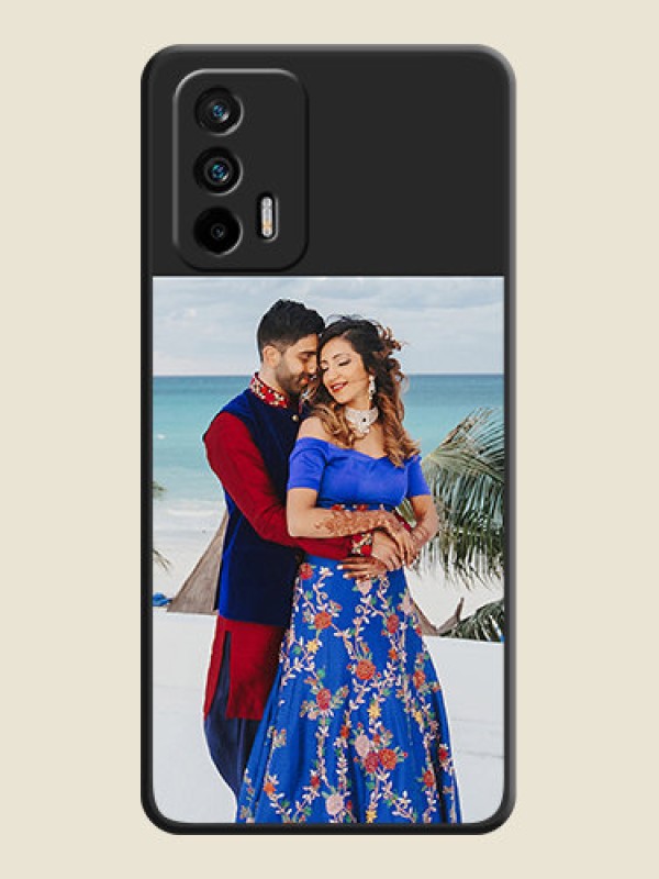 Custom Image Upload With Space Black Color On Custom Soft Matte Mobile Back Cover - Realme X7 Max 5G