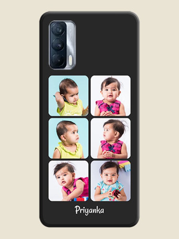 Custom Floral Art with 6 Image Holder on Photo on Space Black Soft Matte Mobile Case - Realme X7