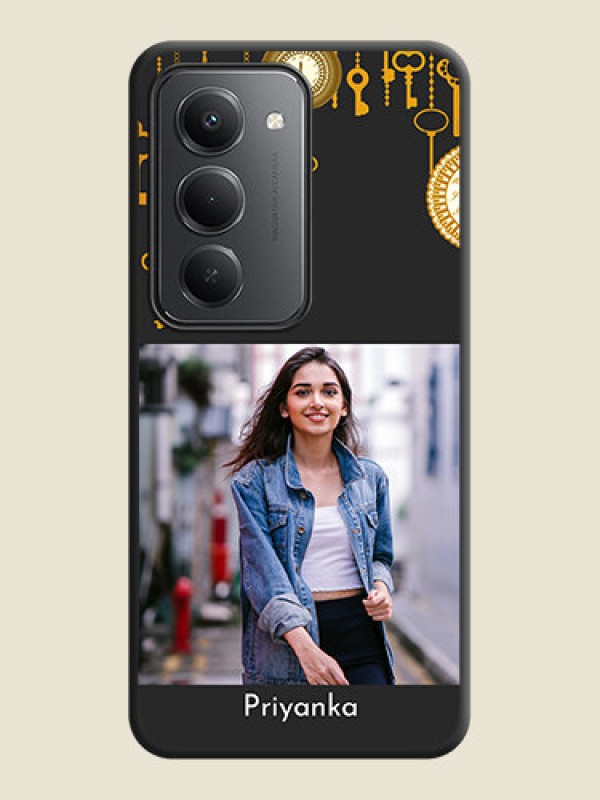 Custom Decorative Design with Text On Space Black Custom Soft Matte Mobile Back Cover - Redmi 15 5G