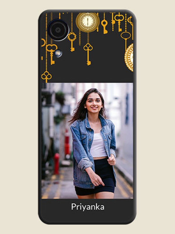 Custom Decorative Design with Text on Space Black Custom Soft Matte Back Cover - Galaxy A03 Core