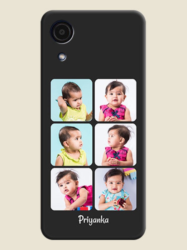 Custom Floral Art with 6 Image Holder on Photo on Space Black Soft Matte Mobile Case - Galaxy A03 Core