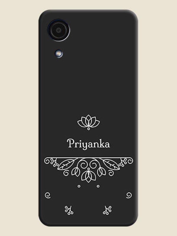 Custom Lotus Garden Custom Text On Space Black Personalized Soft Matte Phone Covers -Samsung Galaxy A03 Core
