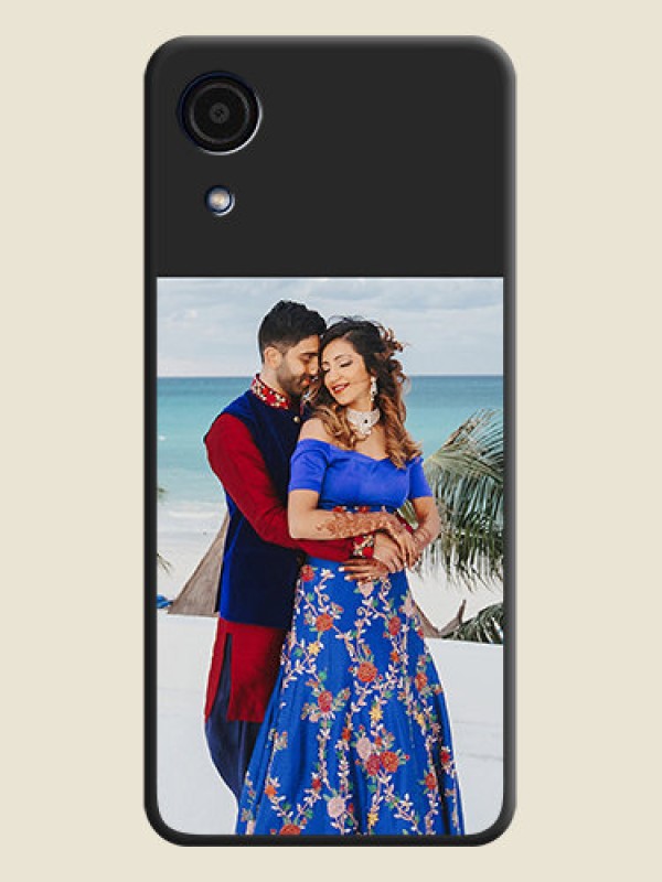 Custom Image Upload With Space Black Color On Custom Soft Matte Mobile Back Cover - Samsung Galaxy A03 Core