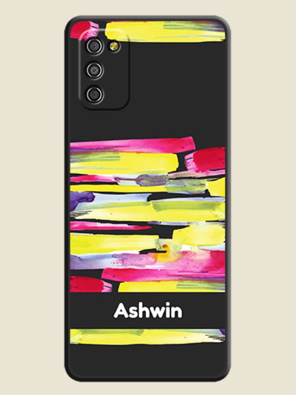 Custom Brush Coloured on Space Black Personalized Soft Matte Phone Covers - Galaxy A03s