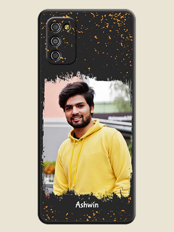 Custom Spray Free Design on Photo on Space Black Soft Matte Phone Cover - Galaxy A03s