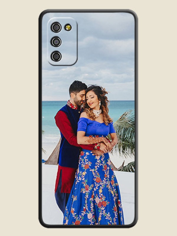Custom Full Single Pic Upload On Space Black Personalized Soft Matte Phone Covers -Samsung Galaxy A03S