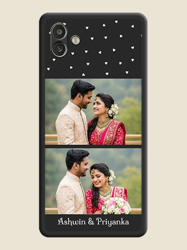 Custom Miniature Love Symbols with Name on Space Black Custom Soft Matte Back Cover - Samsung Galaxy A04