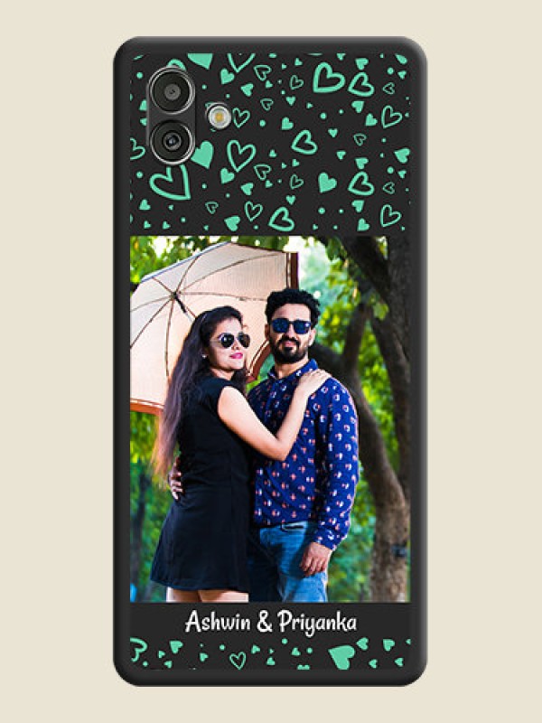 Custom Sea Green Indefinite Love Pattern on Photo on Space Black Soft Matte Mobile Cover - Samsung Galaxy A04