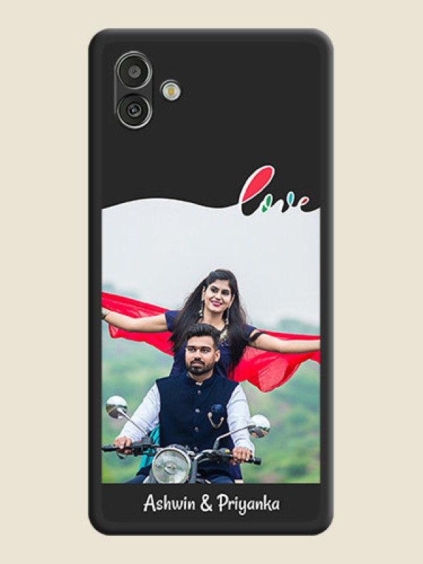 Custom Fall in Love Pattern with Picture on Photo on Space Black Soft Matte Mobile Case - Samsung Galaxy A04
