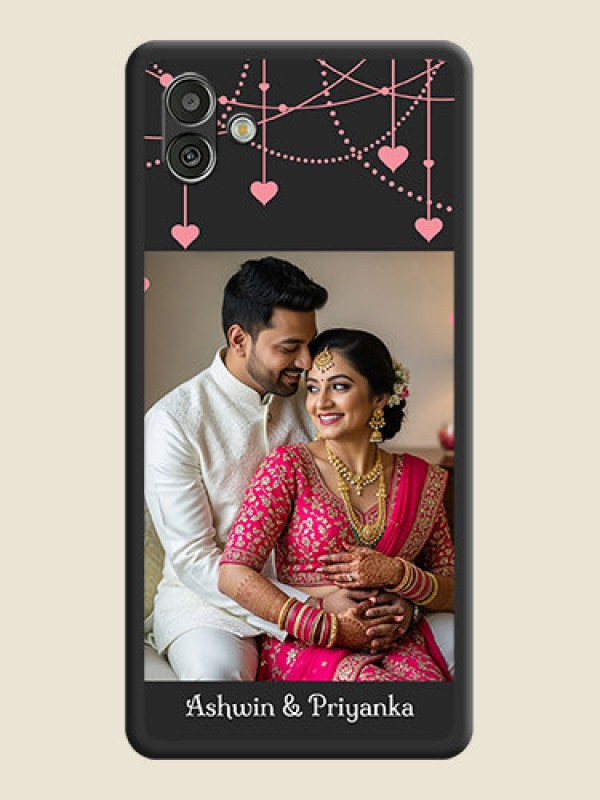 Custom Pink Love Hangings with Text on Space Black Custom Soft Matte Back Cover - Samsung Galaxy A04