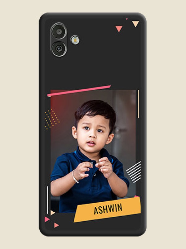 Custom Photo Frame with Triangle Small Dots on Photo on Space Black Soft Matte Back Cover - Samsung Galaxy A04