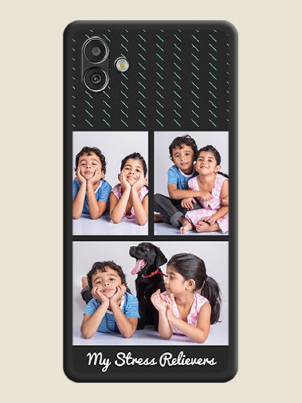 Custom Cross Dotted Pattern with 2 Image Holder  on Personalised Space Black Soft Matte Cases - Samsung Galaxy A04