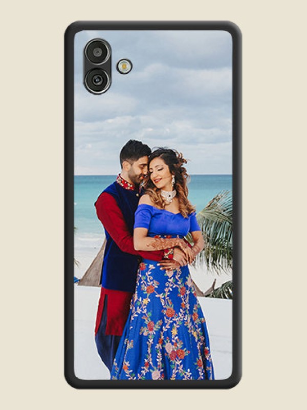 Custom Full Single Pic Upload On Space Black Personalized Soft Matte Phone Covers -Samsung Galaxy A04