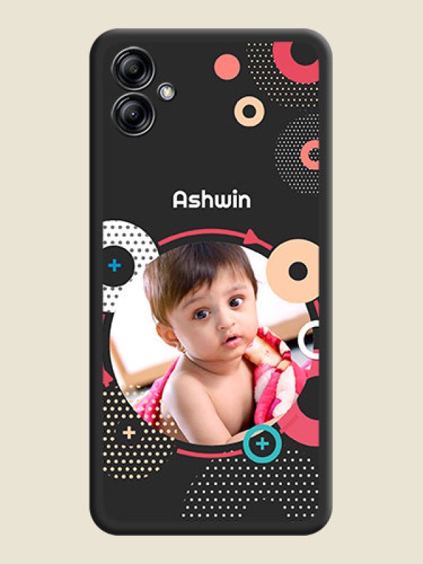 Custom Multicoloured Round Image on Personalised Space Black Soft Matte Cases - Samsung Galaxy A04e