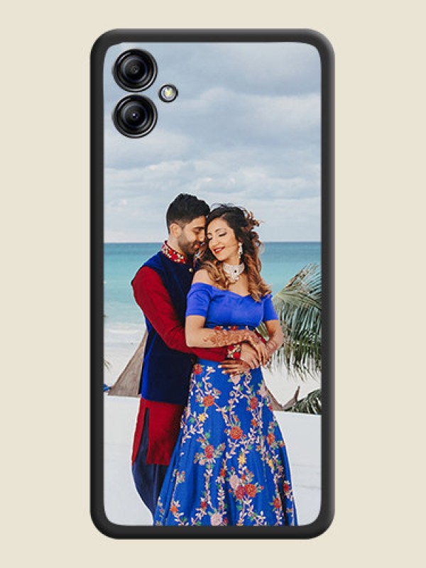 Custom Full Single Pic Upload On Space Black Personalized Soft Matte Phone Covers -Samsung Galaxy A04E