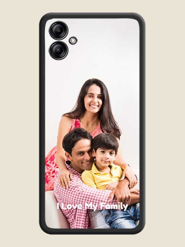 Custom Full Single Pic Upload With Text On Space Black Personalized Soft Matte Phone Covers -Samsung Galaxy A04E