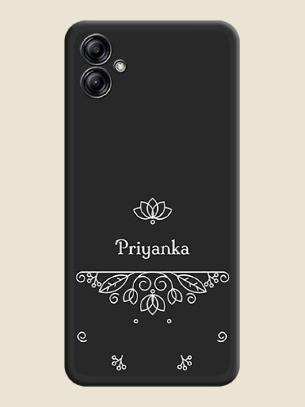 Custom Lotus Garden Custom Text On Space Black Personalized Soft Matte Phone Covers -Samsung Galaxy A04E