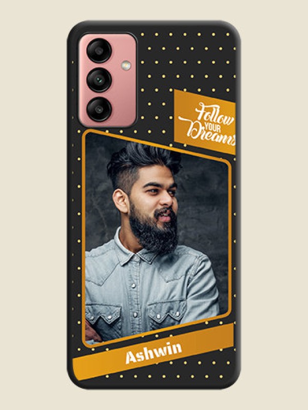 Custom Follow Your Dreams with White Dots on Space Black Custom Soft Matte Phone Cases - Galaxy A04s
