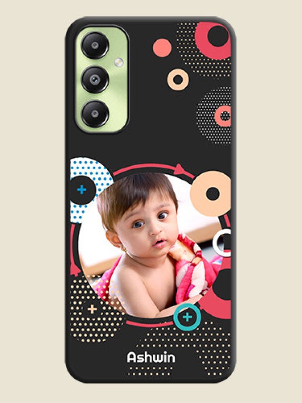 Custom Multicoloured Round Image On Space Black Custom Soft Matte Mobile Back Cover - Galaxy A05s